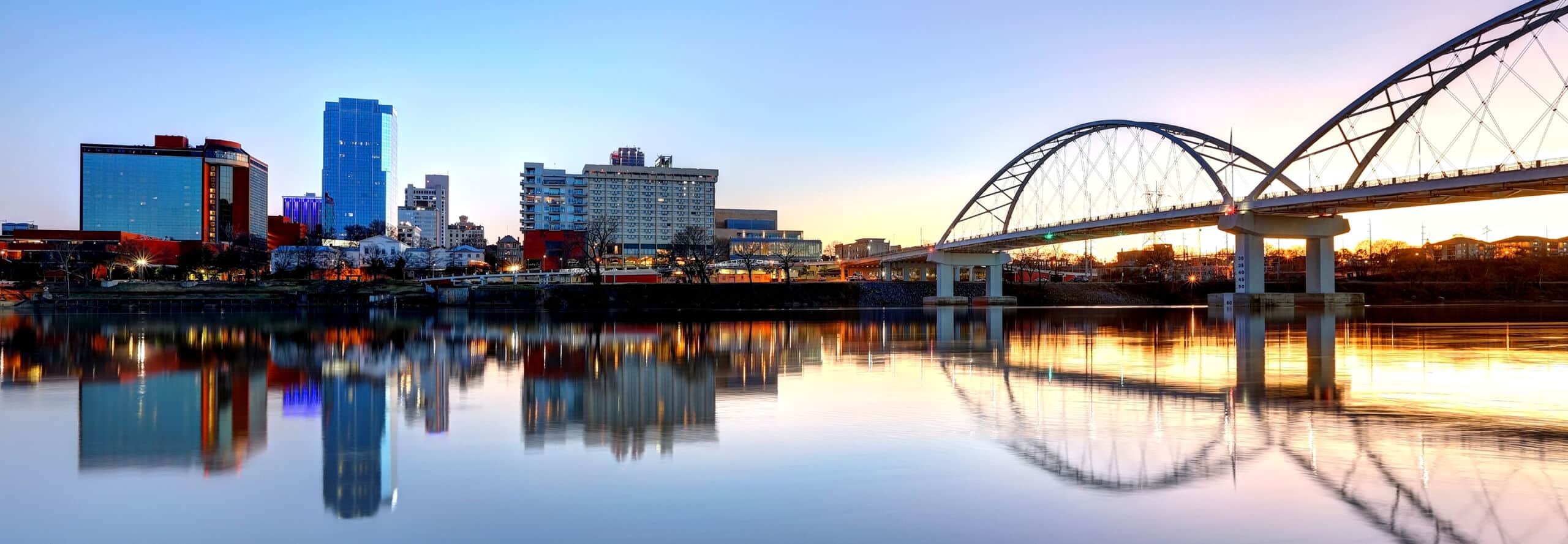 Little Rock skyline at sunset