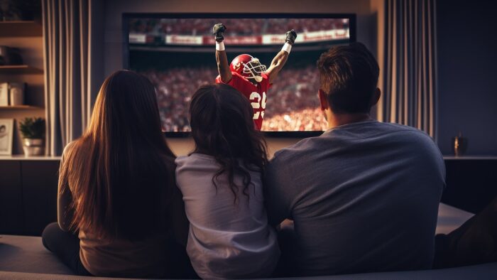 family-watching-football