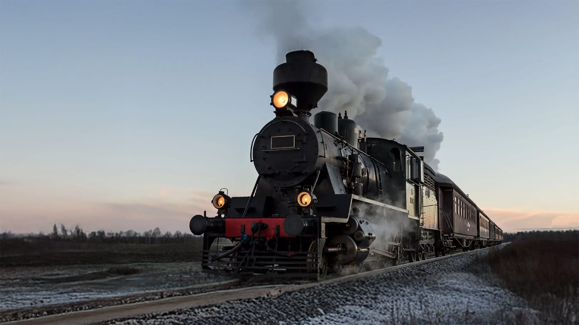 Old fashioned steam engine locomotive
