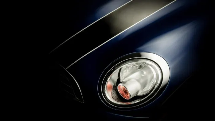 MINI car headlight with stripe